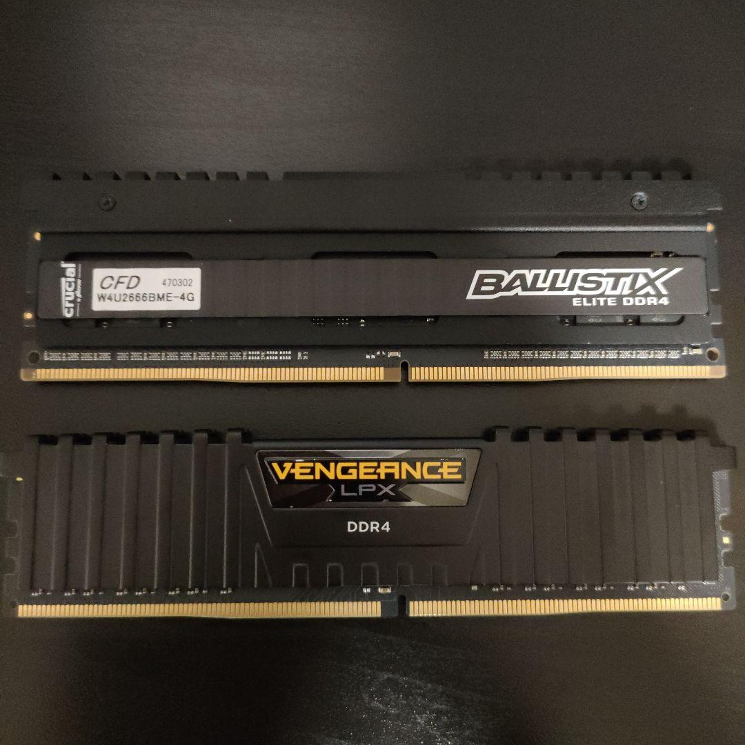 16GB ddr4 2666MHz メモリ 4GB 4枚　動作確認済み