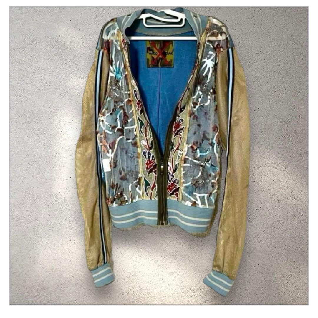 希少＊ヴィンテージ 刺繍入りメッシュ スカジャン S