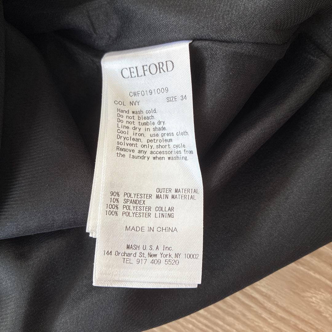 【新品未使用】CELEB ネイビー フレアワンピース 34