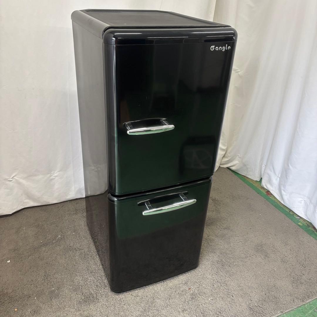 ★977　冷蔵庫　レトロ　黒　一人暮らし　お洒落　安い　綺麗　中古　設置無料