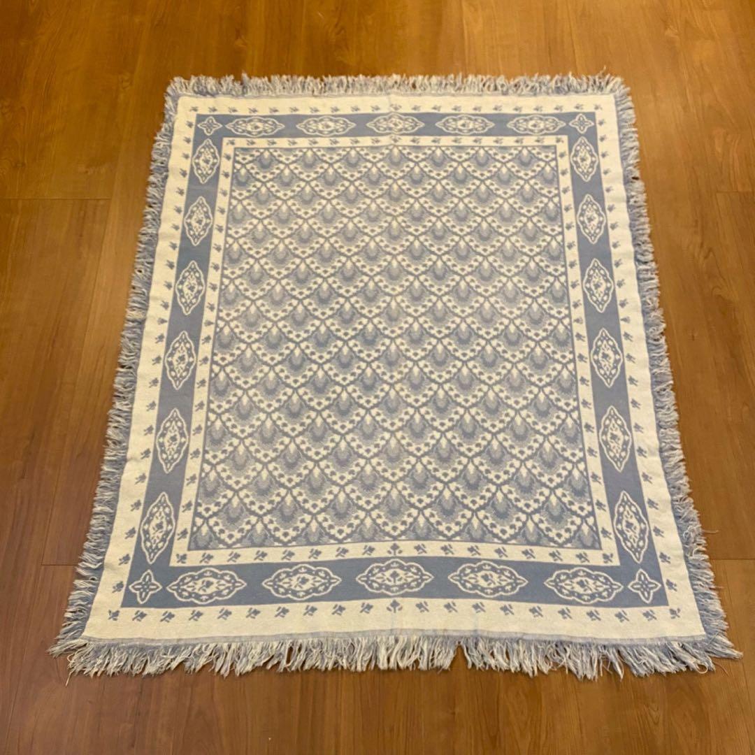 ヴィンテージ 北欧調 ゴブラン織り ラグ 大判 両面配色 140×120
