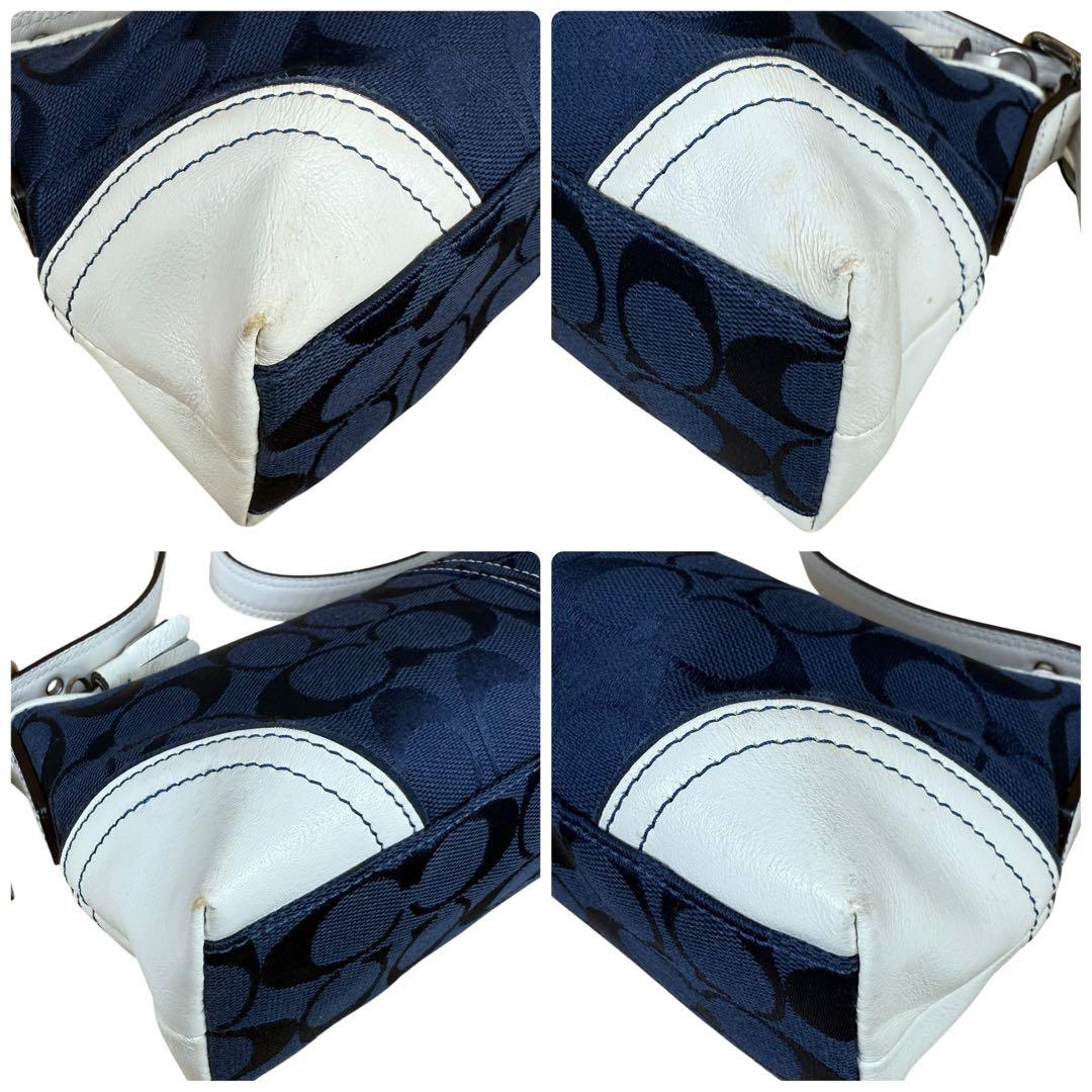 バッグ Coach Baguette Hampton Demi Bag Navy