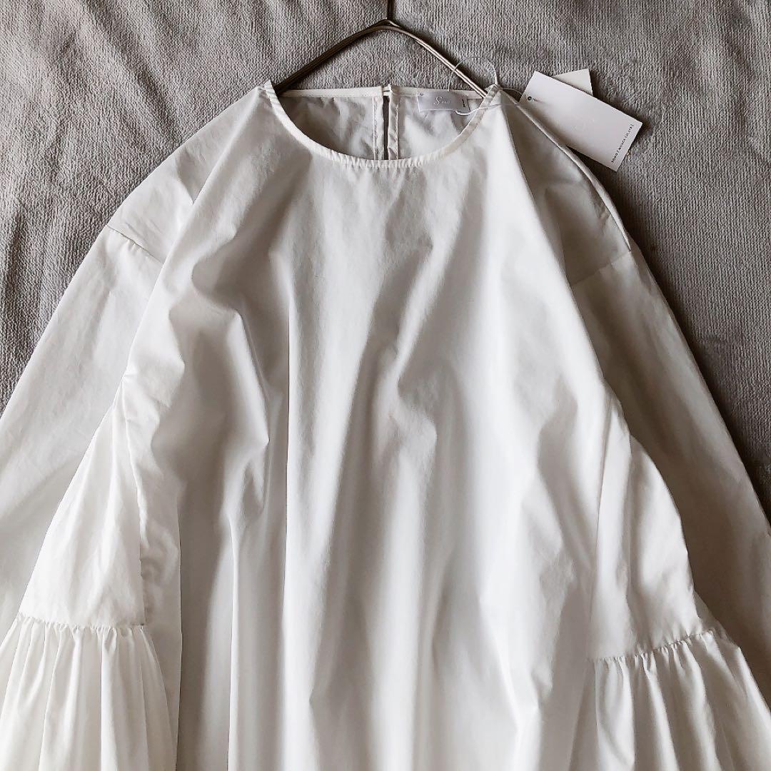 【新品タグ付き】2025 Sono ソーノ チュニックブラウス ホワイトAライン