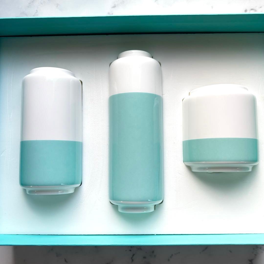 【箱付極美品】Tiffany ティファニー カラーブロック　フラワーベース 3個