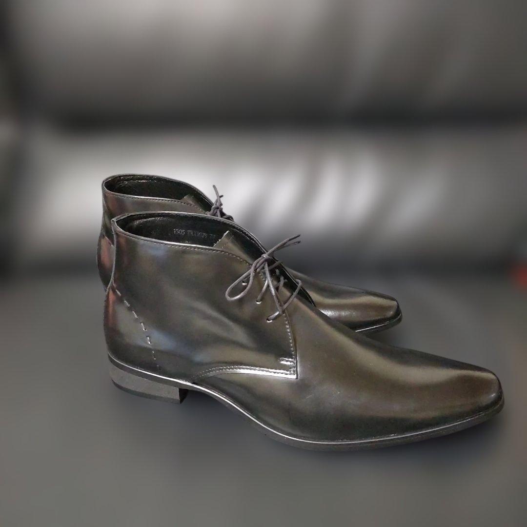 未使用⭐️トラサルディ レザーハイカットチャッカブーツ 27 ブラック