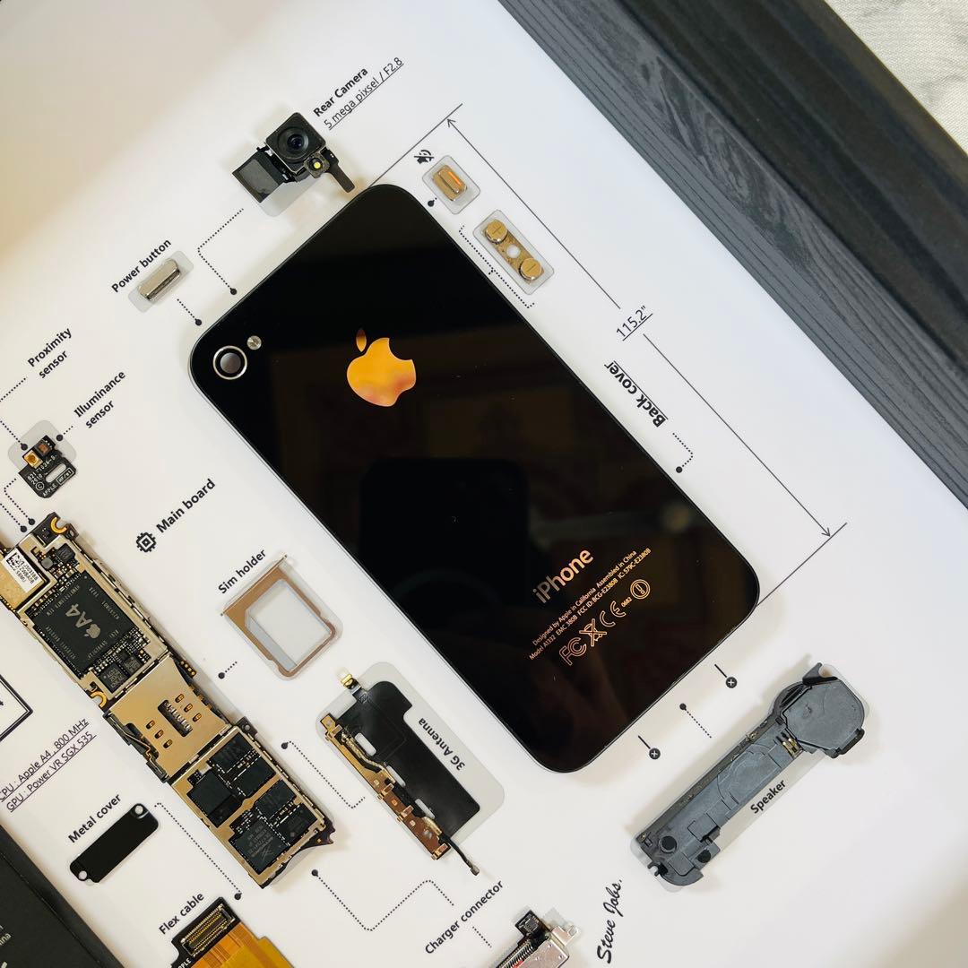 iPhone 4 Black 標本アート ボックスフレーム仕様