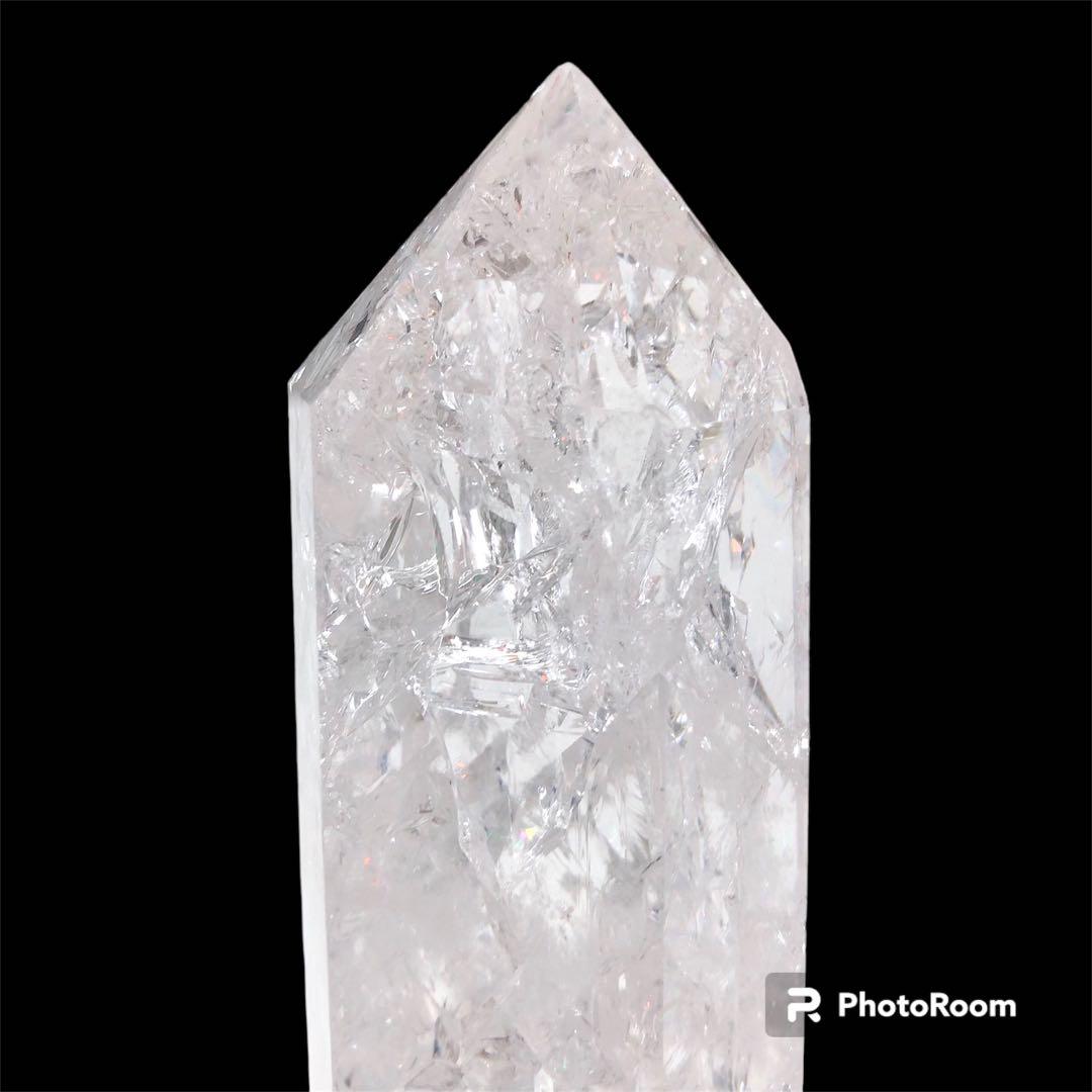 【オススメ】☆レインボー入りクラック水晶ポイント☆