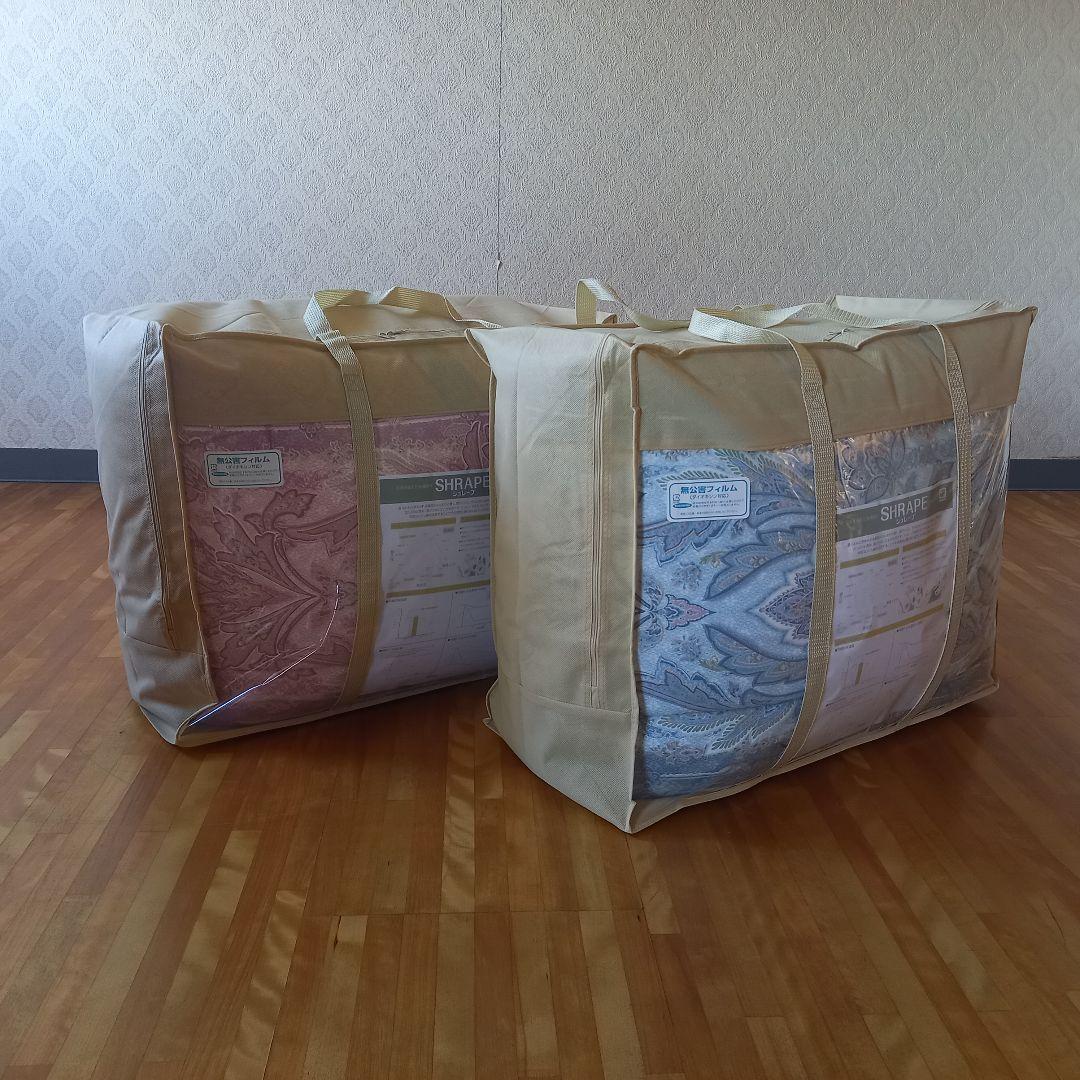 ホテル仕様 羽毛を越えた 掛け布団 極厚 体圧分散 敷布団 ペアセット日本製⑦