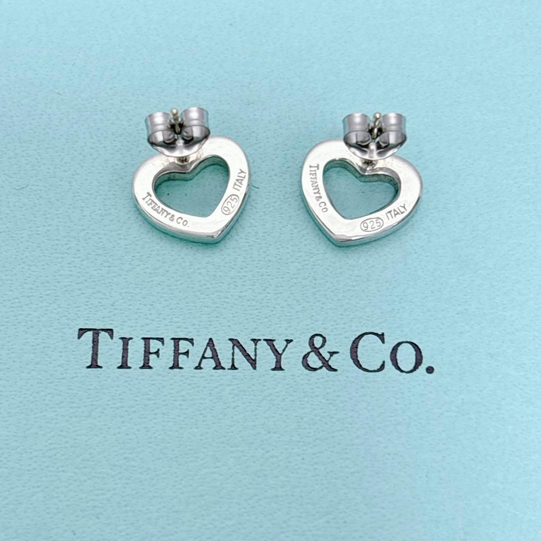 【美品】 ティファニー センチメンタル ハート ピアス オープンハート A483