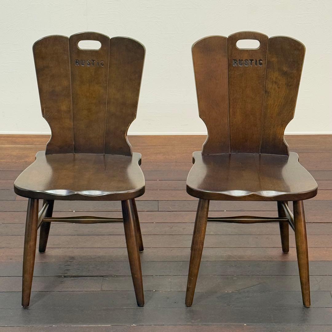 H21K3c karimoku RUSTIC ダイニングチェア 2脚セット
