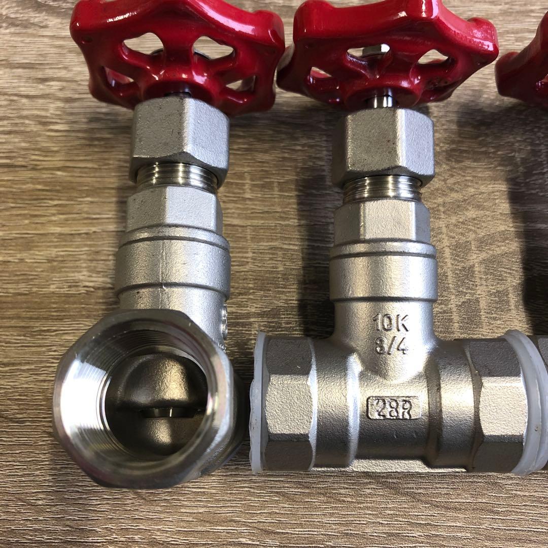 SUSネジ込みバルブ　玉型弁20A×6個