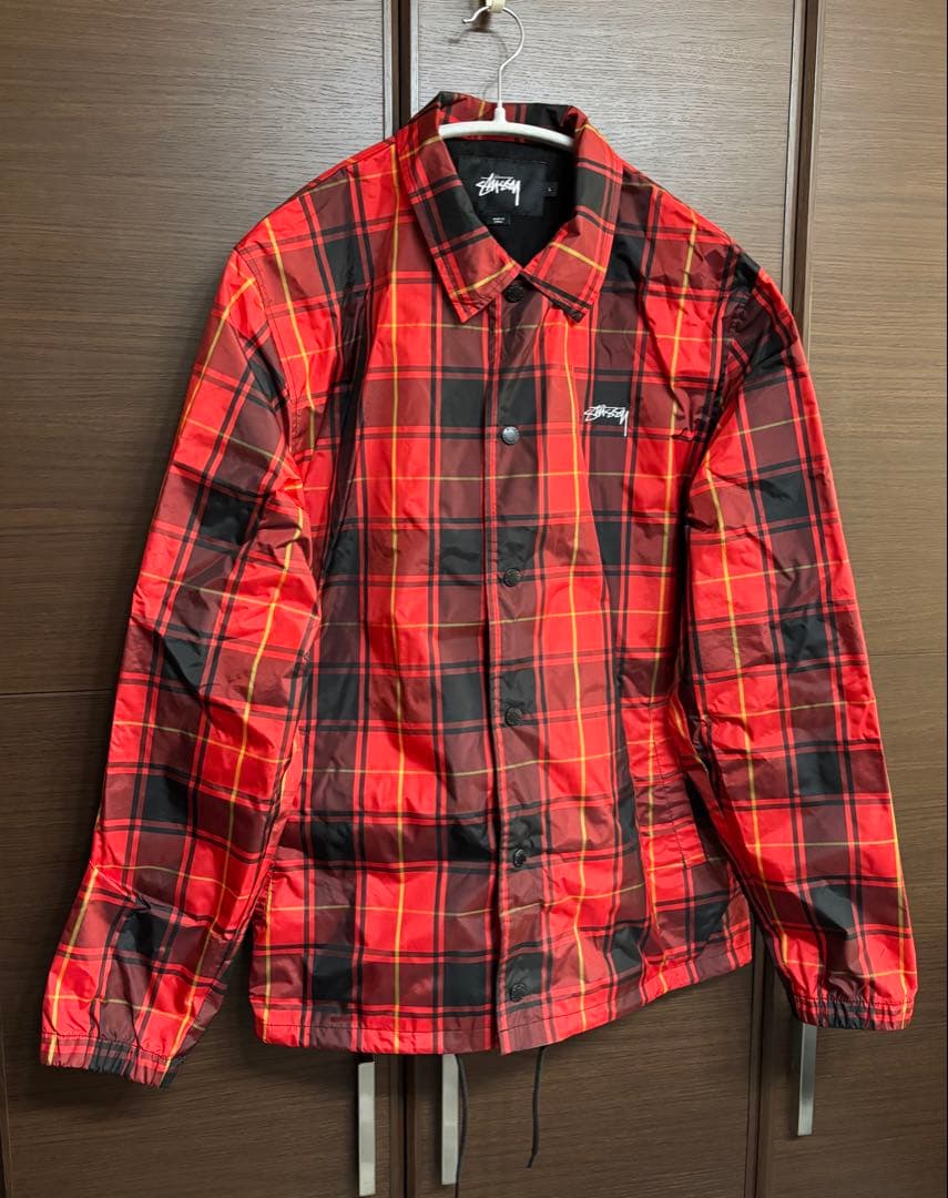 Lサイズ タータンチェック コーチジャケット STUSSY ステューシー 美品