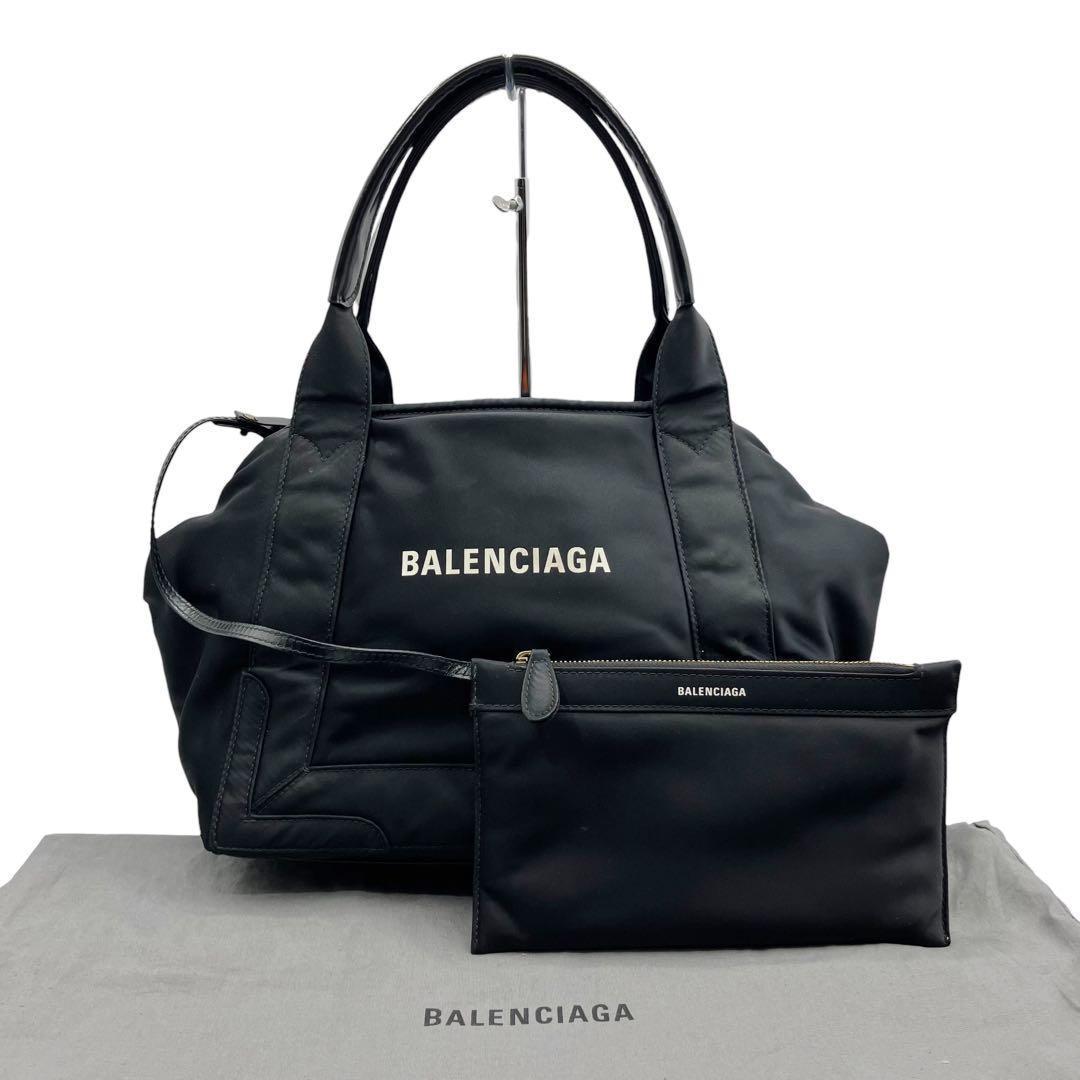 良品✨ バレンシアガ ネイビーカバスS ハンドバッグ ナイロン ブラック
