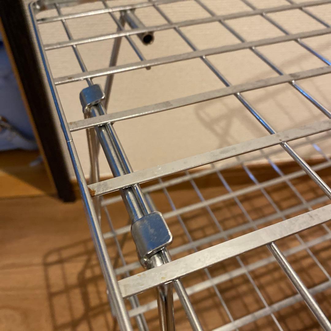 廃版 モデル　ユニフレーム フィールドラック シルバー 2枚 ウッド天板付き