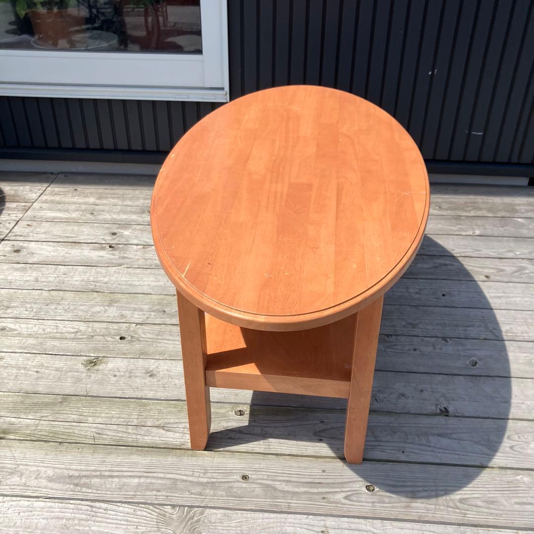 北欧レトロ ヤマシロ ラバーウッド 木製 オーバル コーヒーテーブル センター