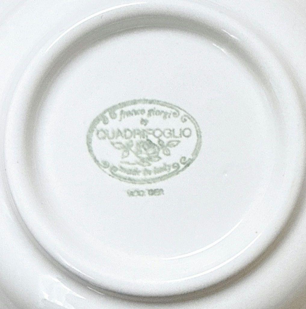 quadritoglio 　バラ柄　深皿　イタリア製　6枚セット