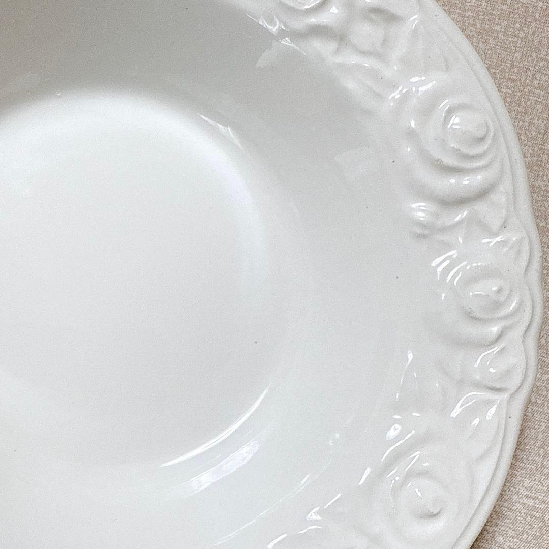 quadritoglio 　バラ柄　深皿　イタリア製　6枚セット