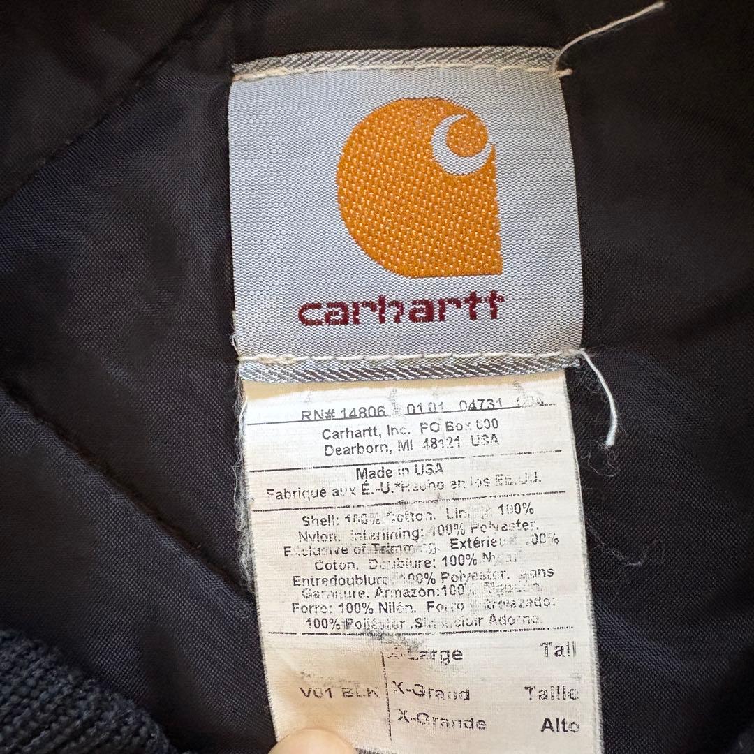 カーハート ダックベスト ブラック X-L tall USA製 01年製 腰ゴム