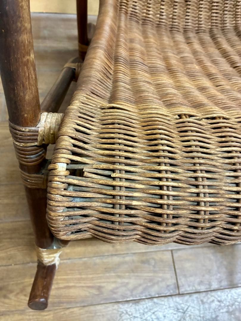 管448☆アジアンヴィンテージ☆ラタン☆藤☆ロッキングチェア☆揺り椅子