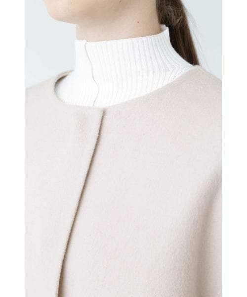 極美品★ADORE｜2TONE カシミヤ混 リバーコート 前後差裾 グレージュ