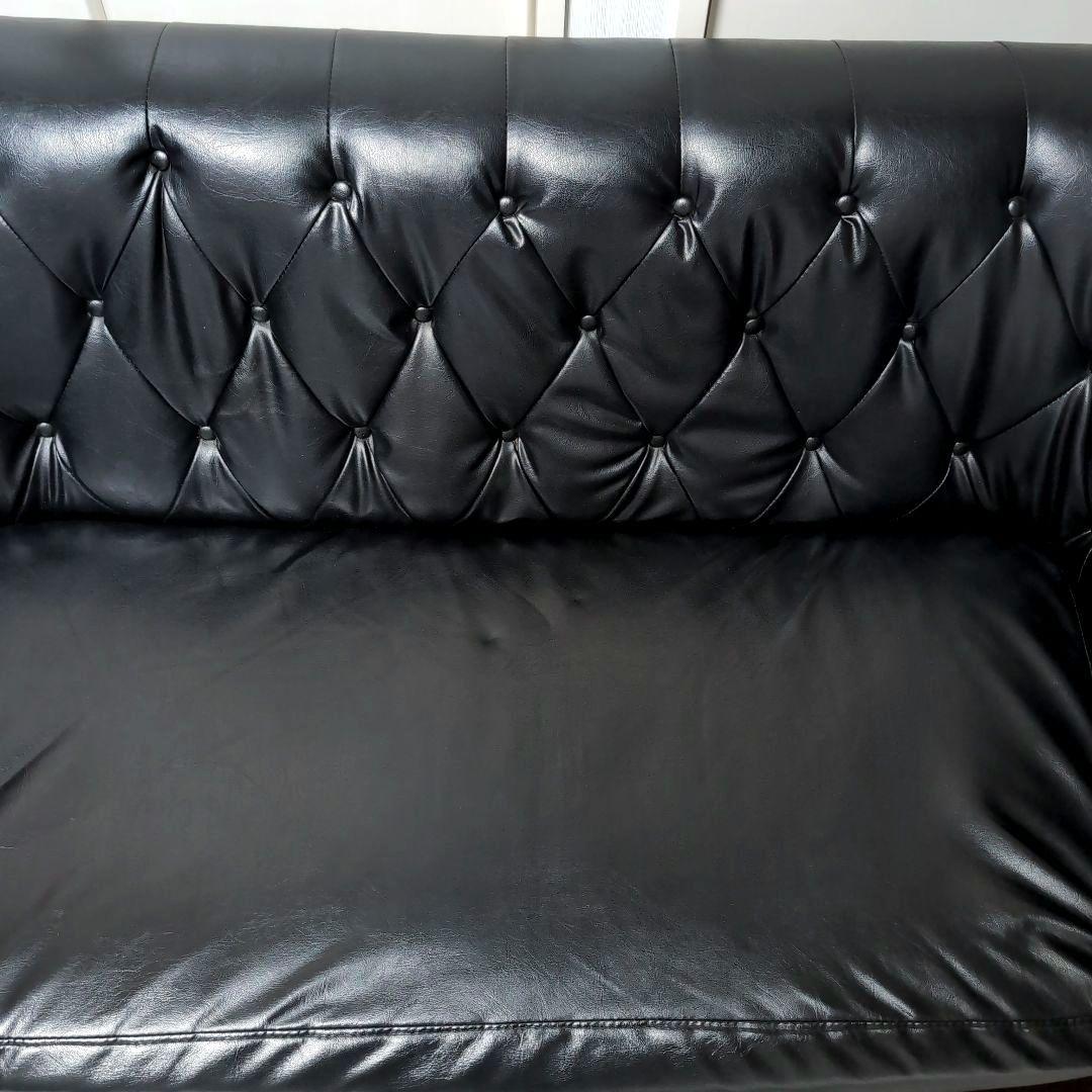 美品　AZUMAYA フェリーニ 2人掛けソファ 黒