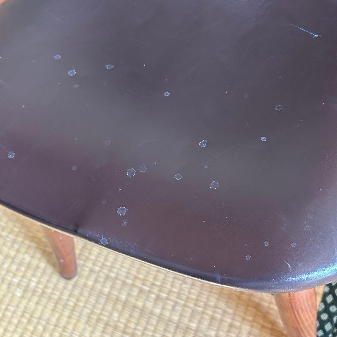 秋田木工 ビンテージ ダイニングチェア 木製 曲木椅子 レザー 鋲打ち