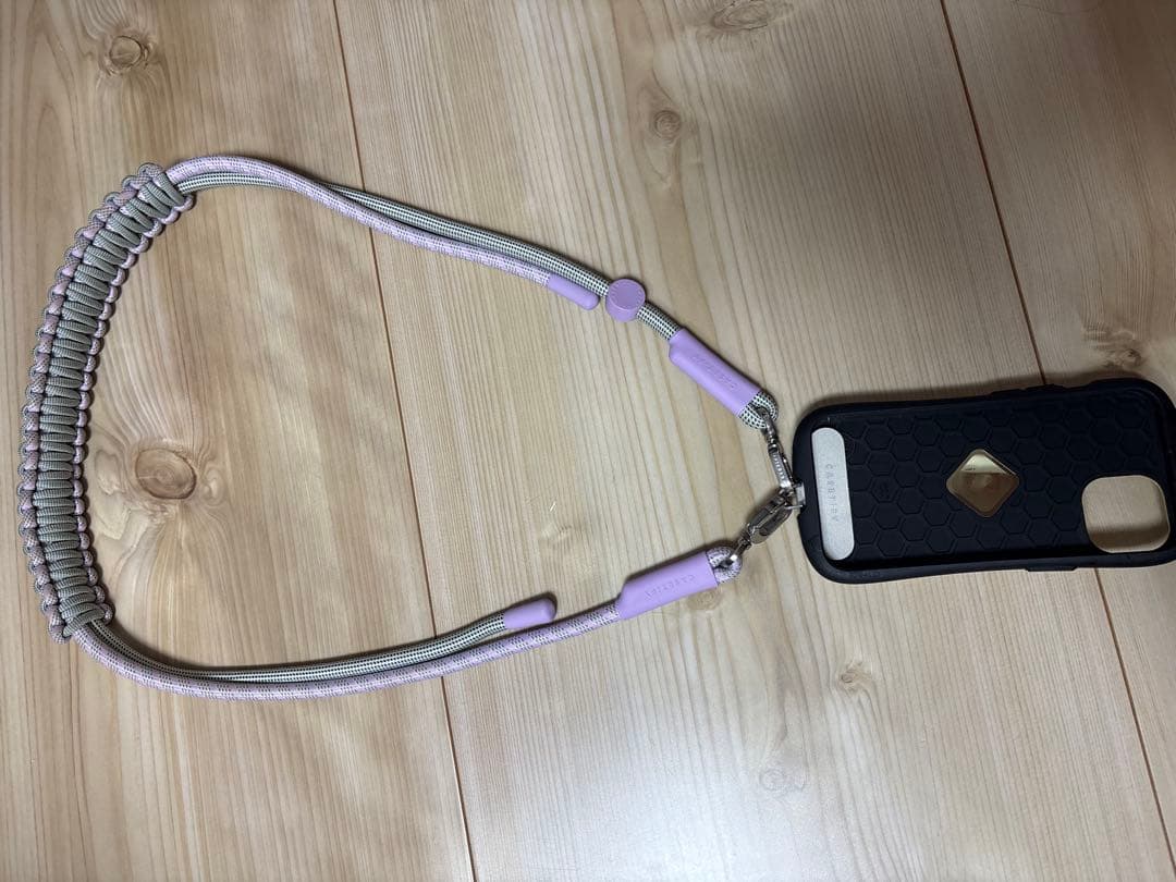 【値下げ‼️】ケースティファイ★ スマホショルダー（ロープ）ライラック
