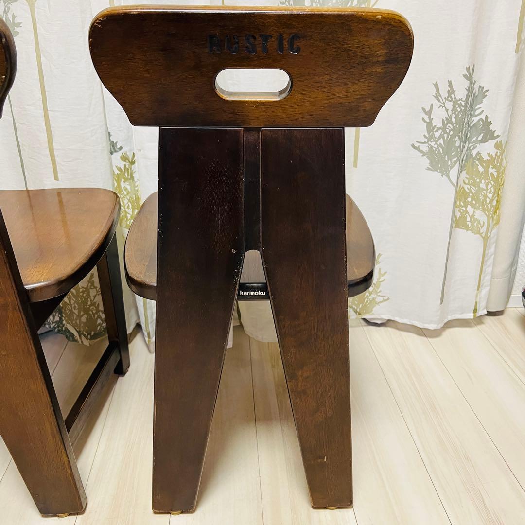 【廃盤品】カリモク RUSTIC 2脚セット ダイニングチェア①