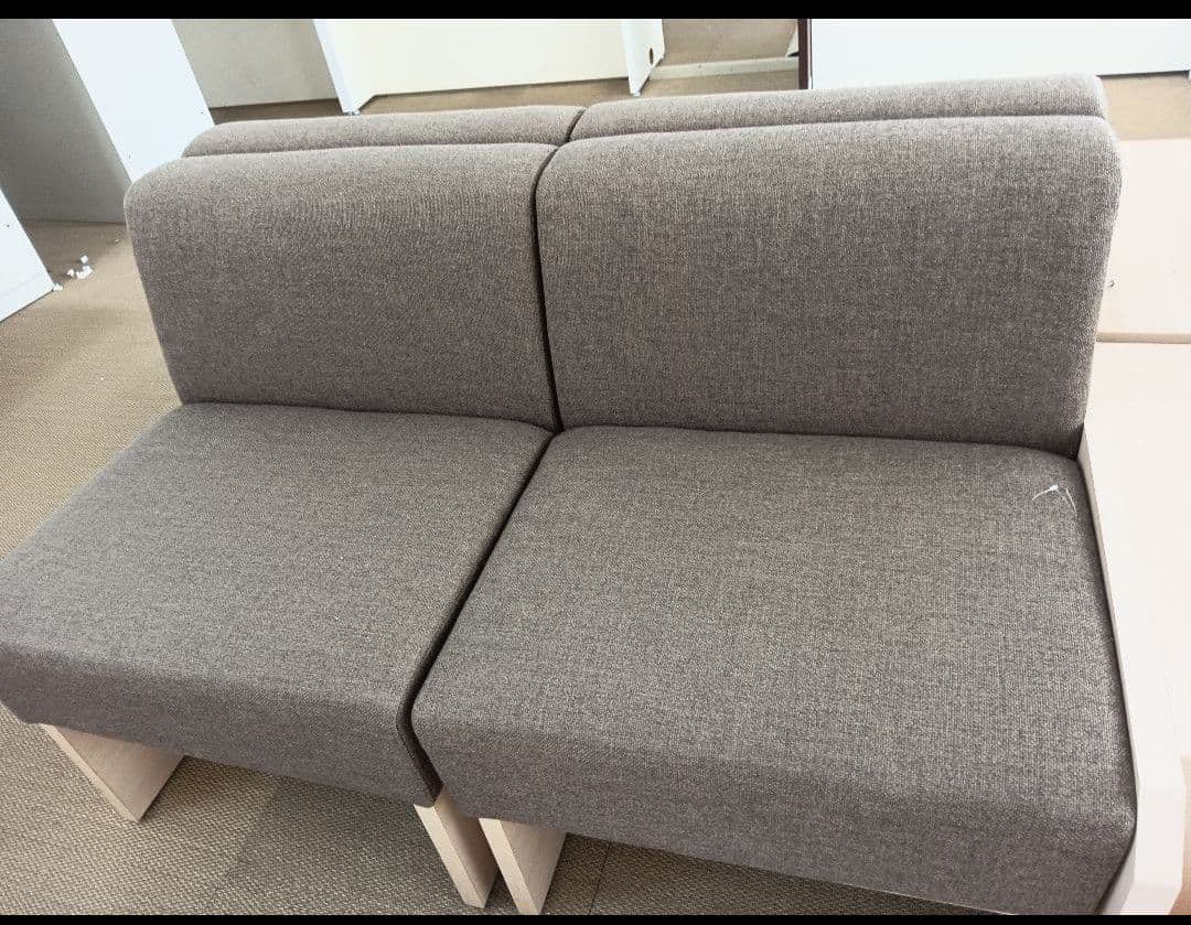 グレー ファブリック 2人掛けソファ3脚セット