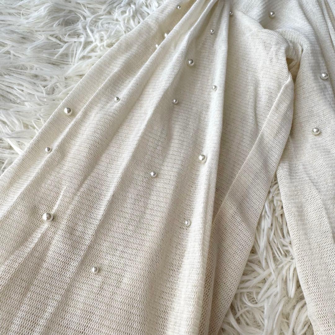 【新品未使用】カレンソロジー　コットンチュールパールブラウス　ホワイト