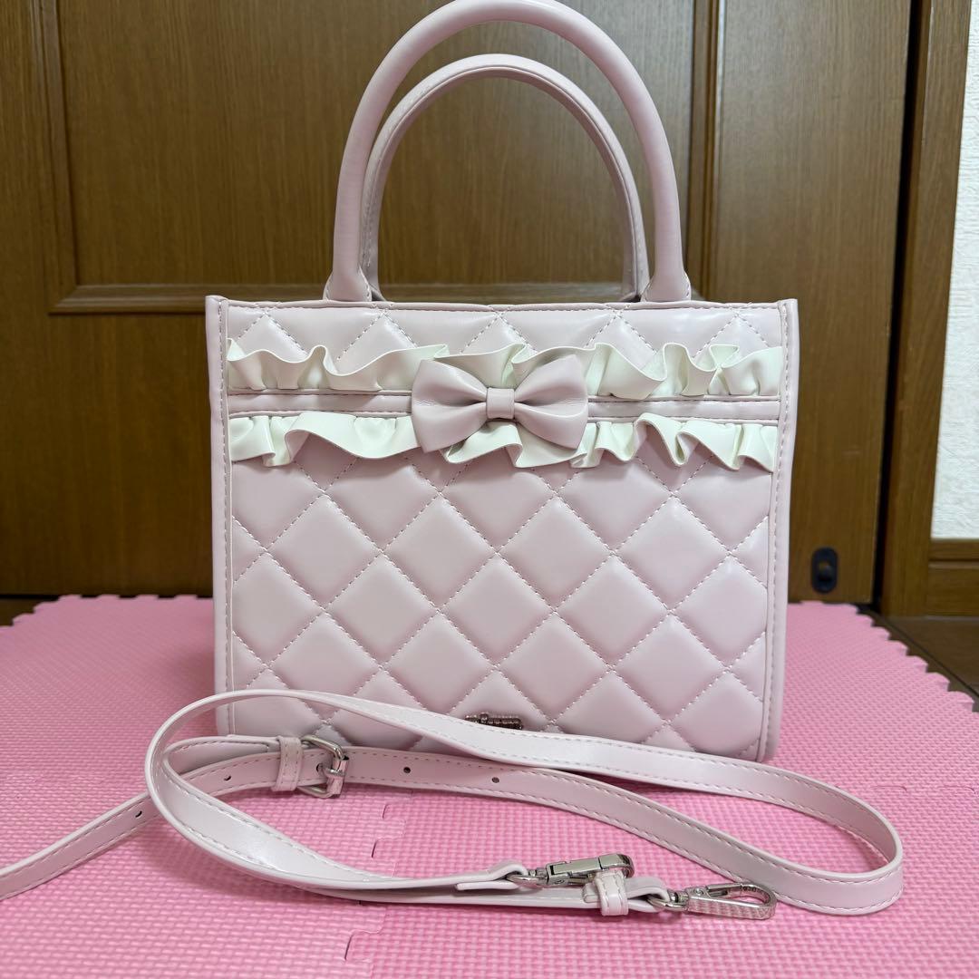 pium フロントフリルキルティング2wayトート