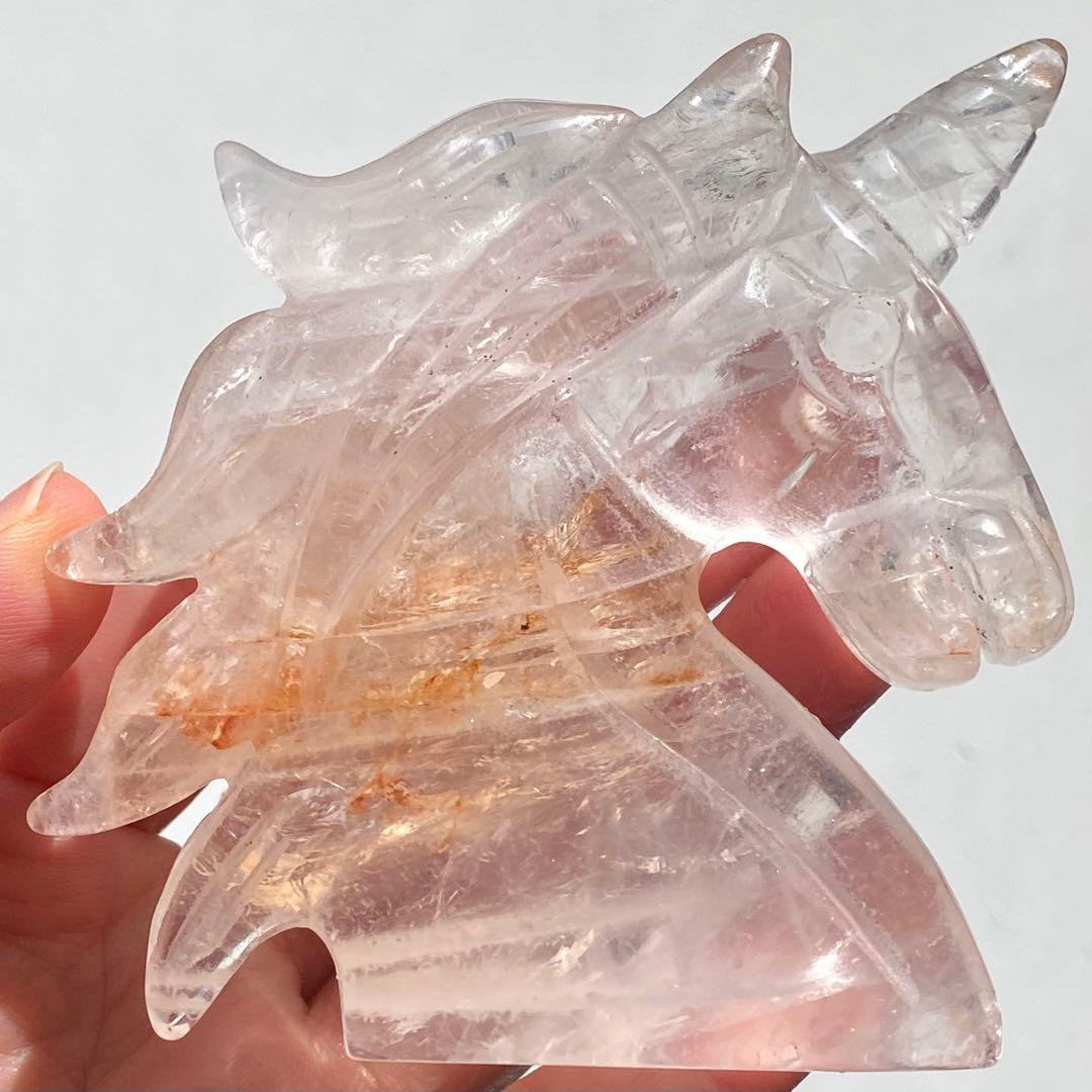 【 天然石 ローズクォーツ ゴールデンヒーラー 共生 ユニコーン ペガサス 】