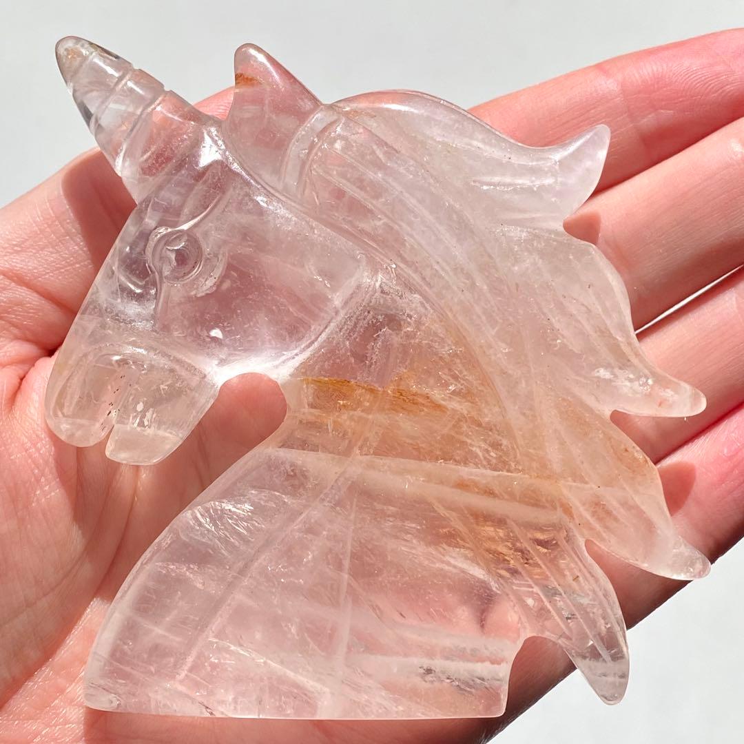 【 天然石 ローズクォーツ ゴールデンヒーラー 共生 ユニコーン ペガサス 】