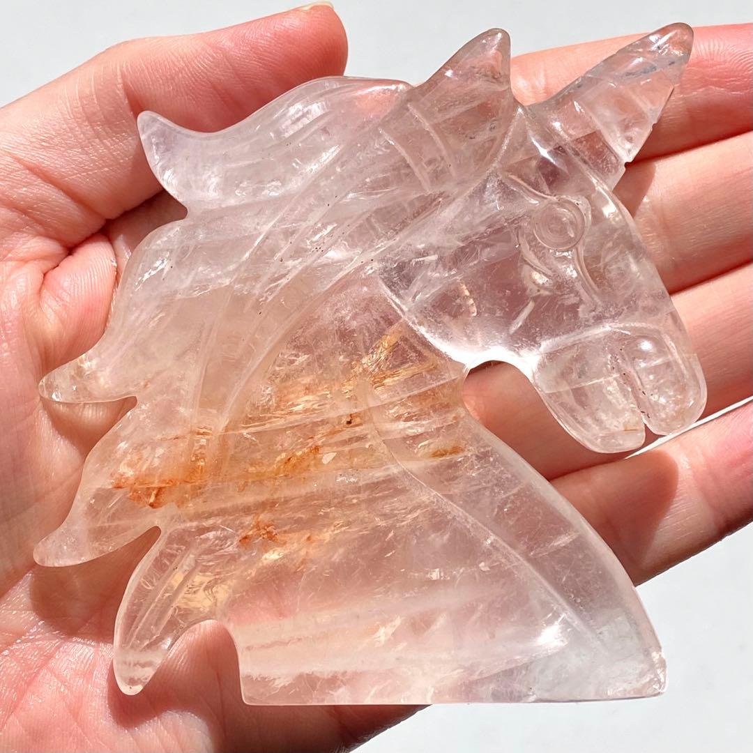 【 天然石 ローズクォーツ ゴールデンヒーラー 共生 ユニコーン ペガサス 】