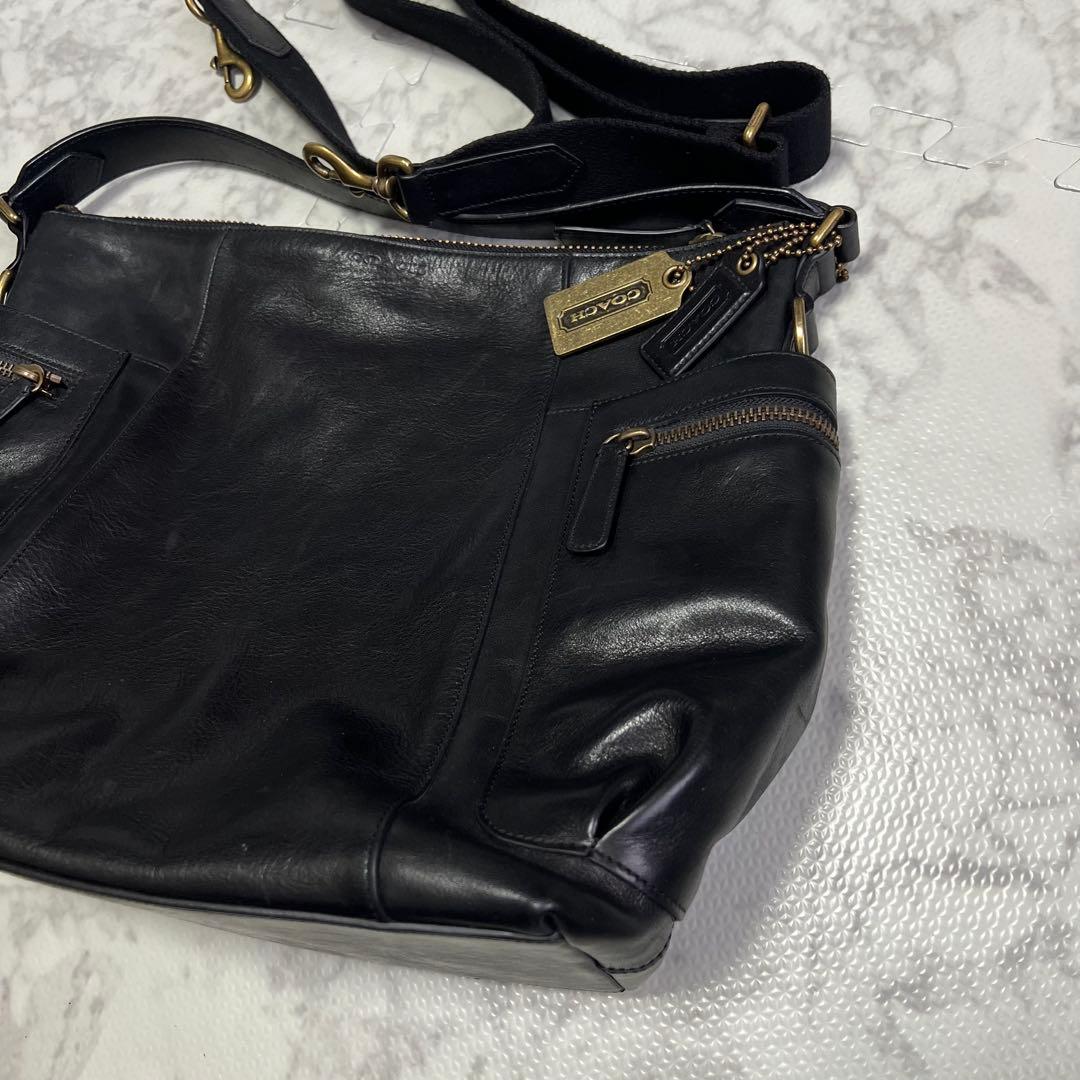 コーチ　71039 レザー　黒　2way ショルダーバック