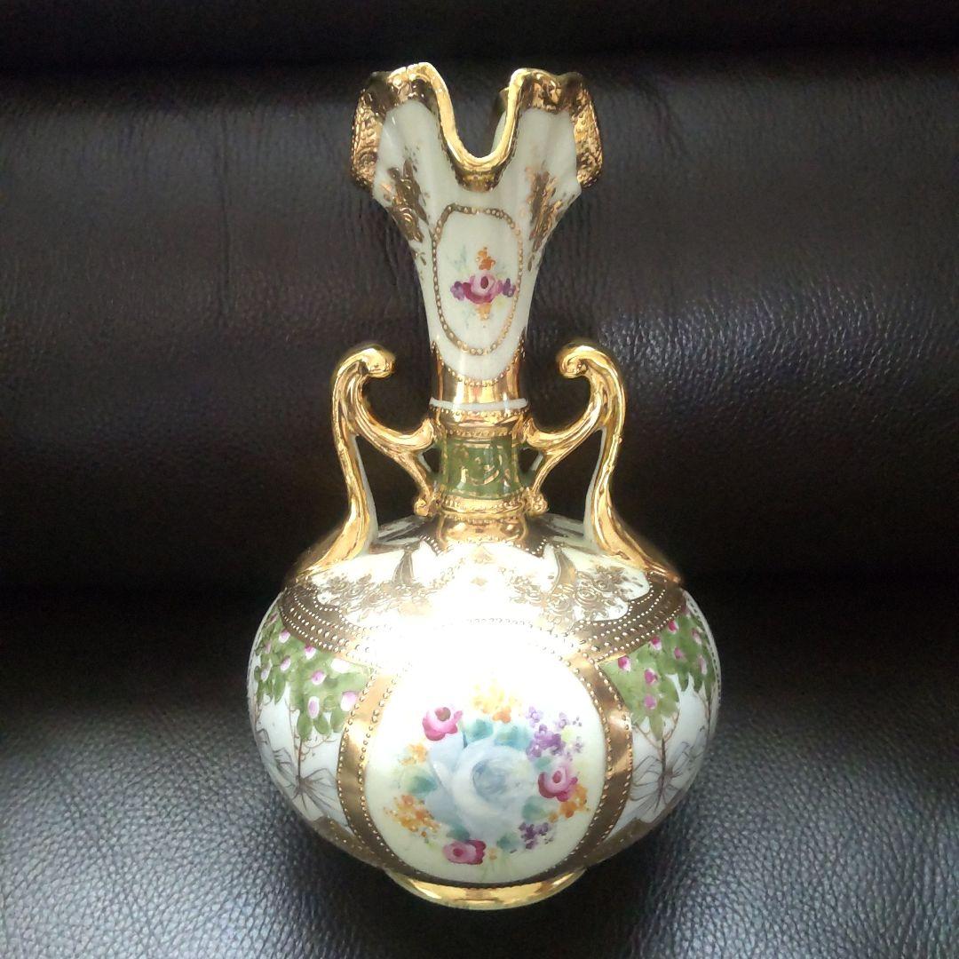 宮*浩様 アンティーク オールドニッポン アールヌーボー様式 薔薇紋 金盛り 花