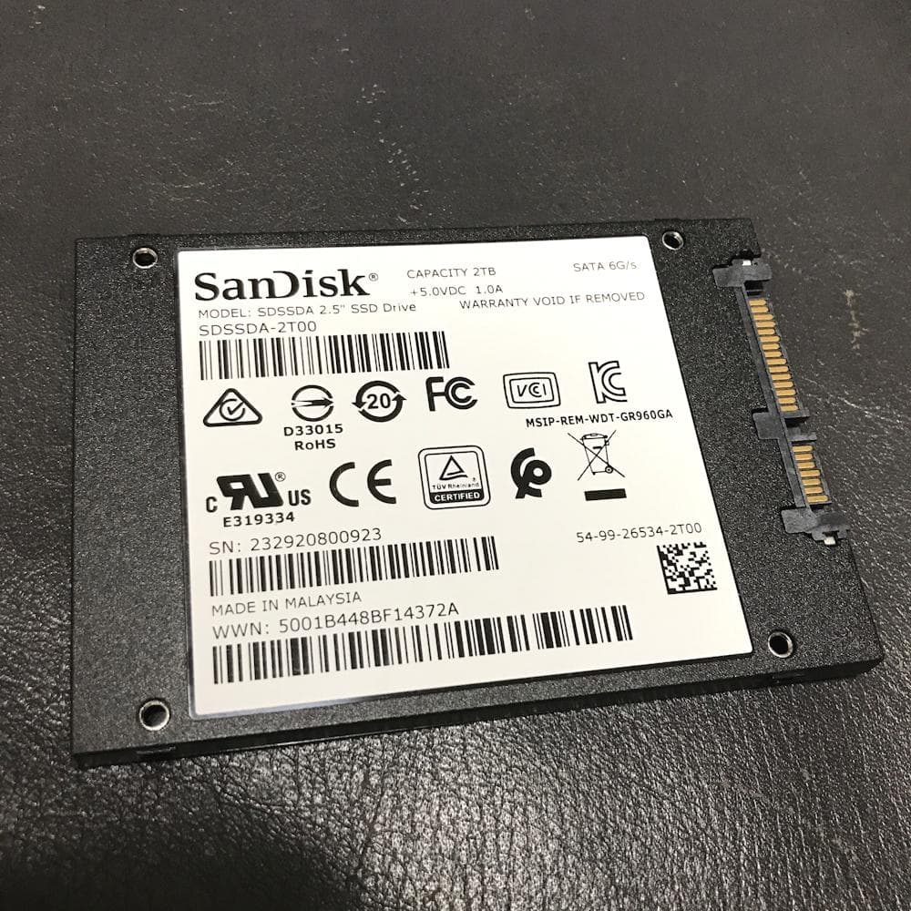 【5日使用】 SanDisk SSD PLUS 2TB 2.5インチ SSD