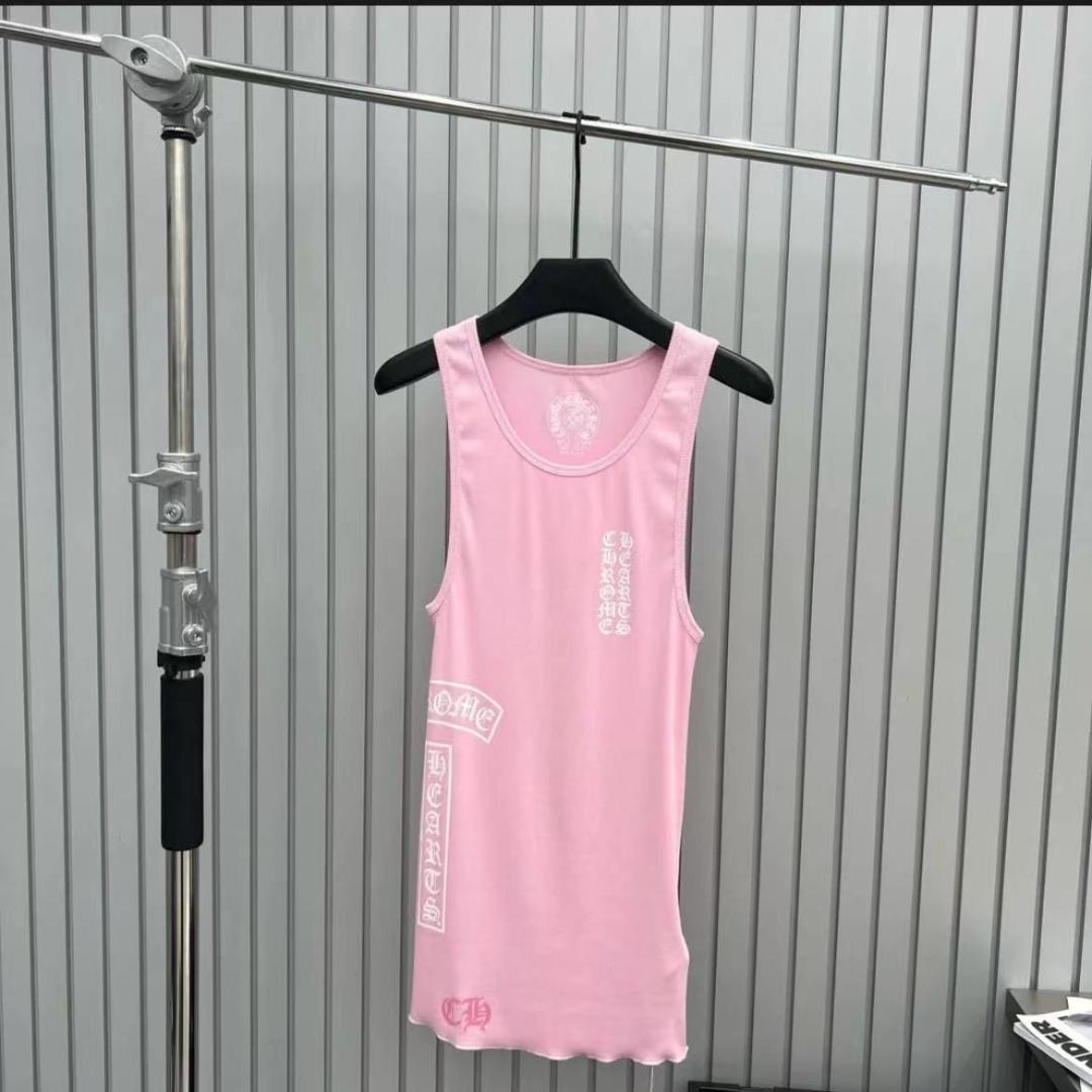 CHROME HEARTSピンク タンクトップ プリント入りM