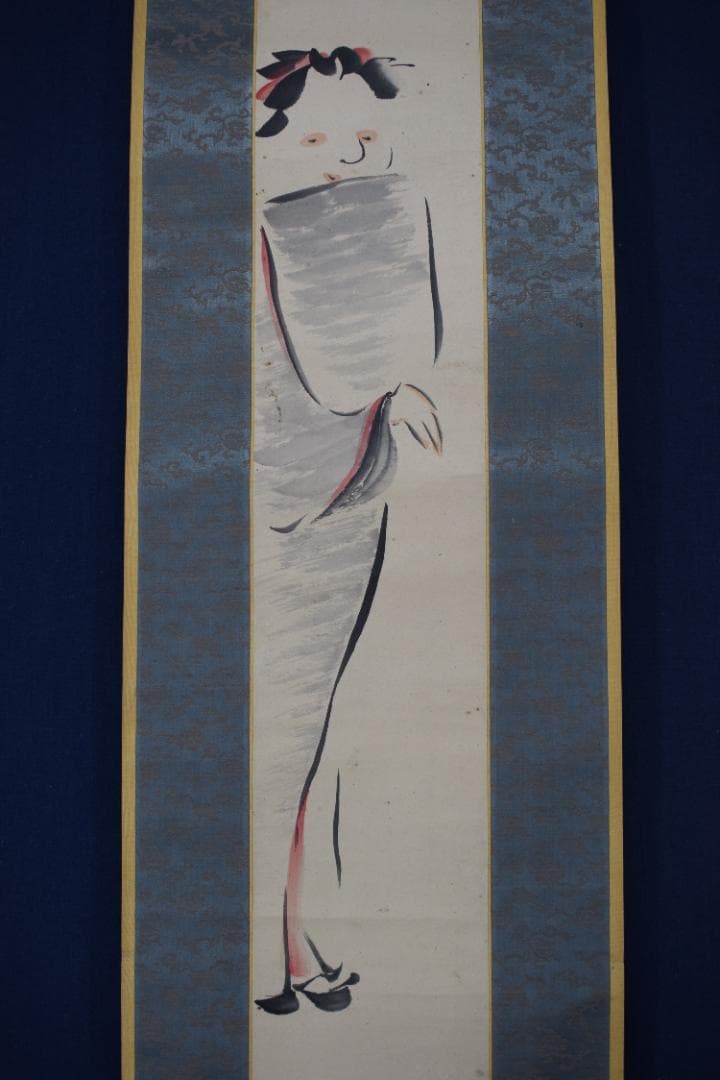 【真作】田能村直入/人物画賛/掛軸☆宝船☆Z-57　JM