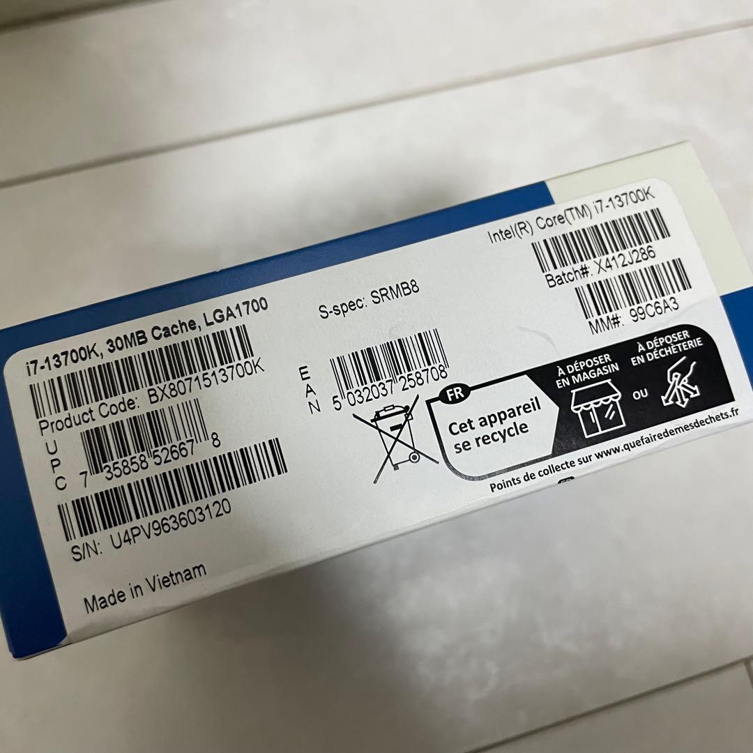 【新品未開封】第13世代 Intel Core i7-13700K BOX