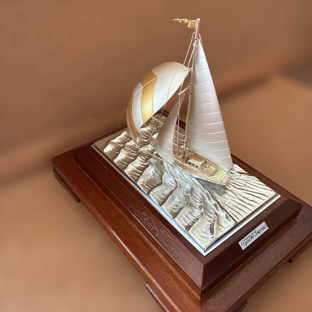 ヨット模型 ガラスケース付き武比古作