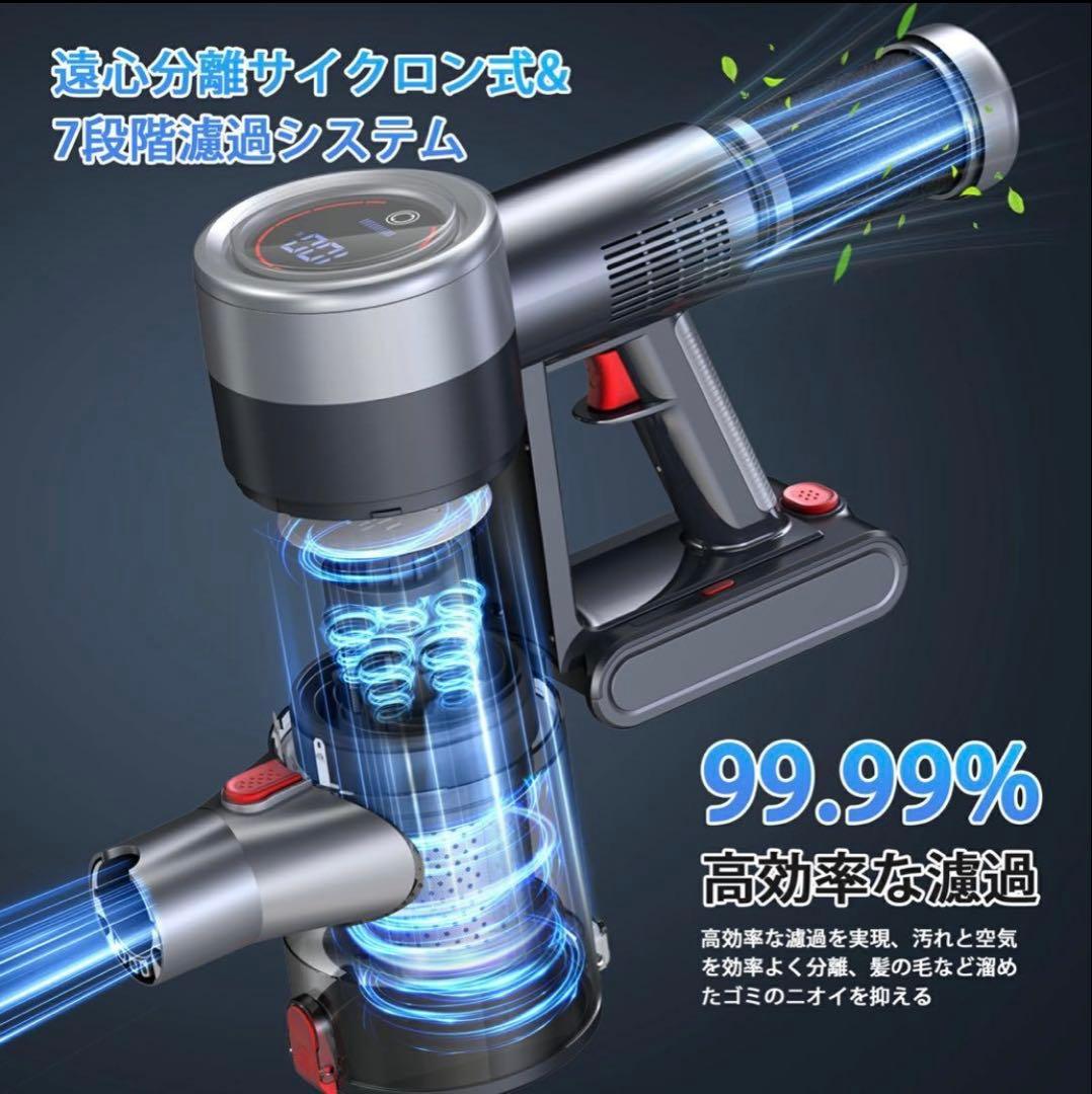 掃除機　楽天12連冠達成　65Kpa超強力! 革新版グリーンLEDライト