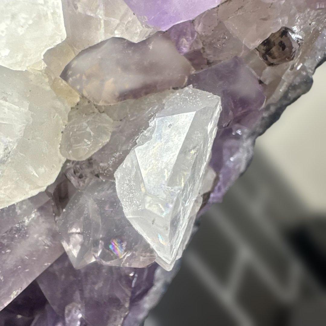 【コレクション】希少 ブラジル産 共生アメジスト 水晶 原石 台座付