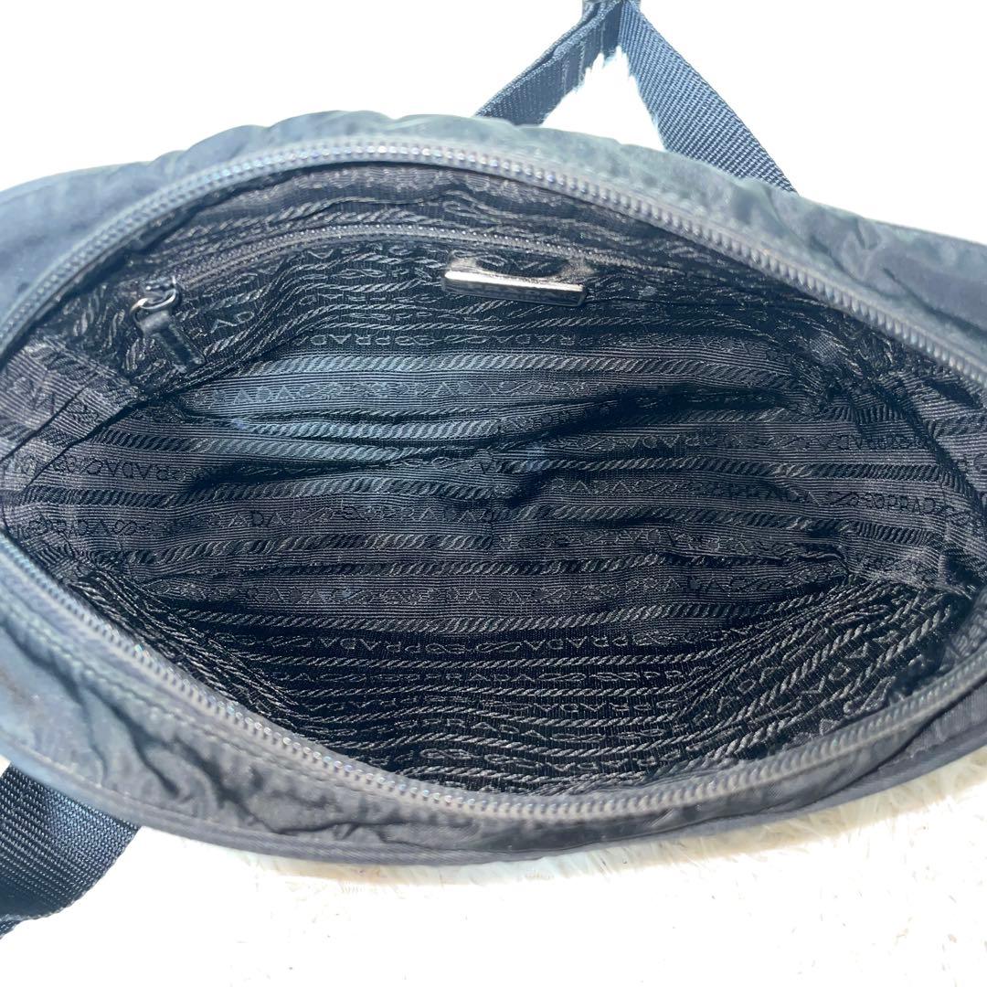 【良品】PRADA プラダ　カメラバッグ　ショルダー　ナイロン　レザー　ブラック