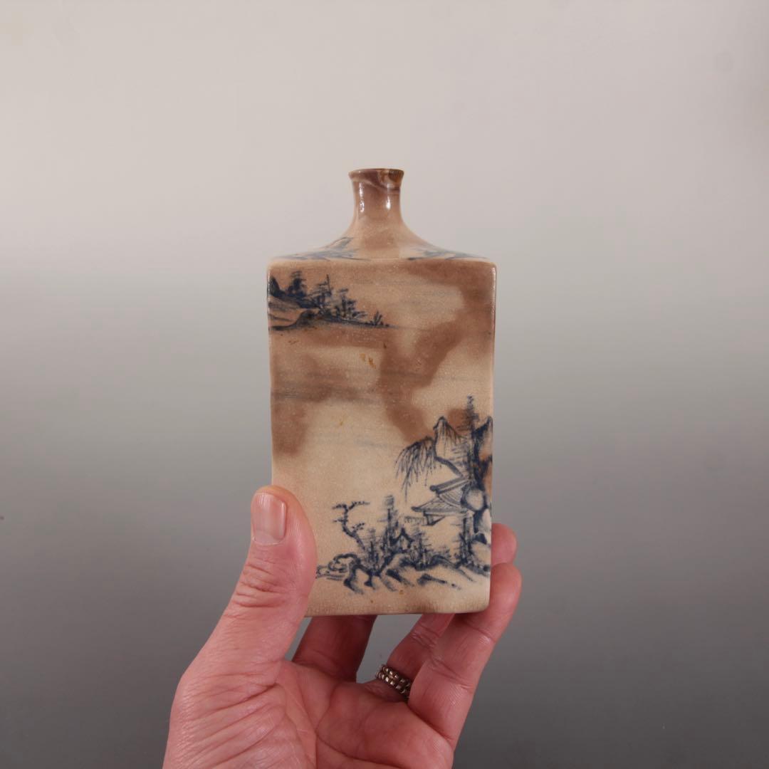 染付 角徳利 古美術 酒器 古道具 アンティーク 徳利