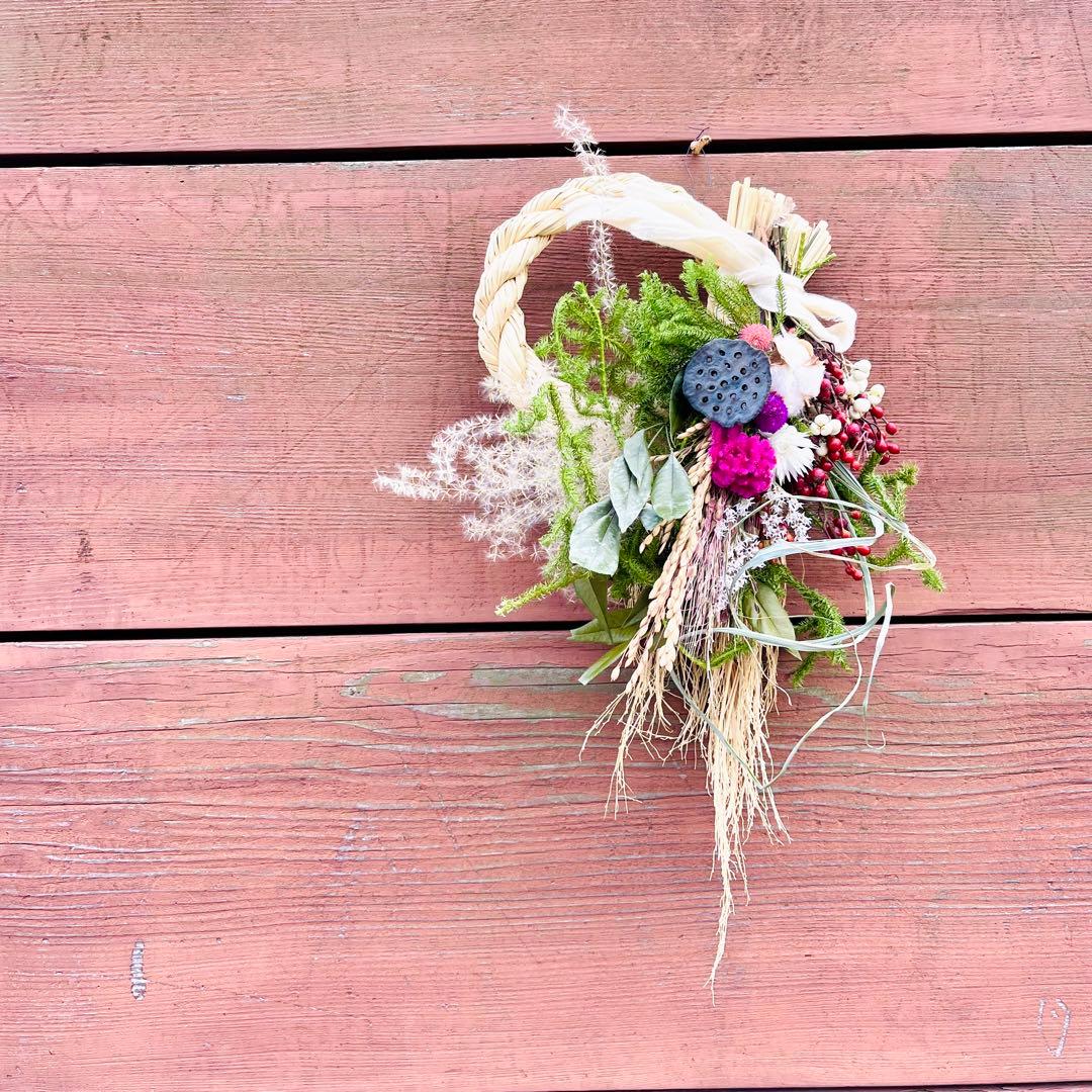 向き4種類　スワッグになるしめ縄　しめ縄スワッグ　しめ縄リース