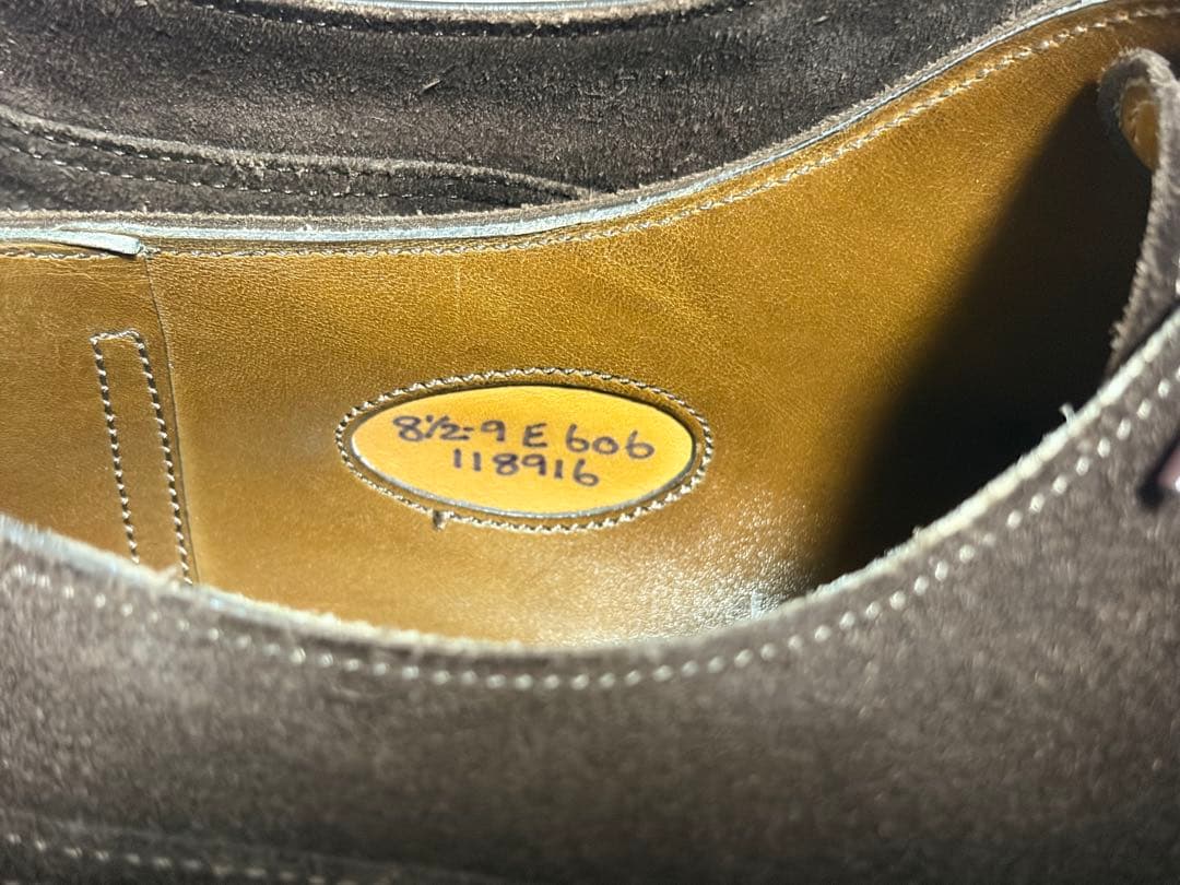 靴 Edward green Dover Mink suede UK8.5E 606