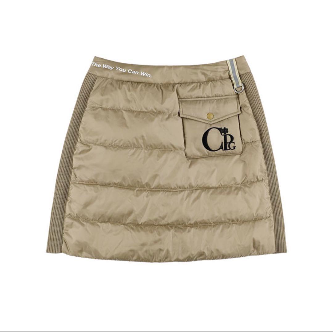 新品タグ付き　ダウンスカート　サイズ1 ベージュ　秋冬　ゴルフウェア　cpg