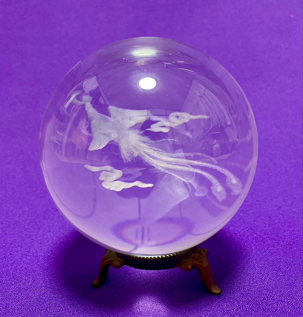 大玉10cm 水晶玉4個セット 鳳凰・龍・亀・虎