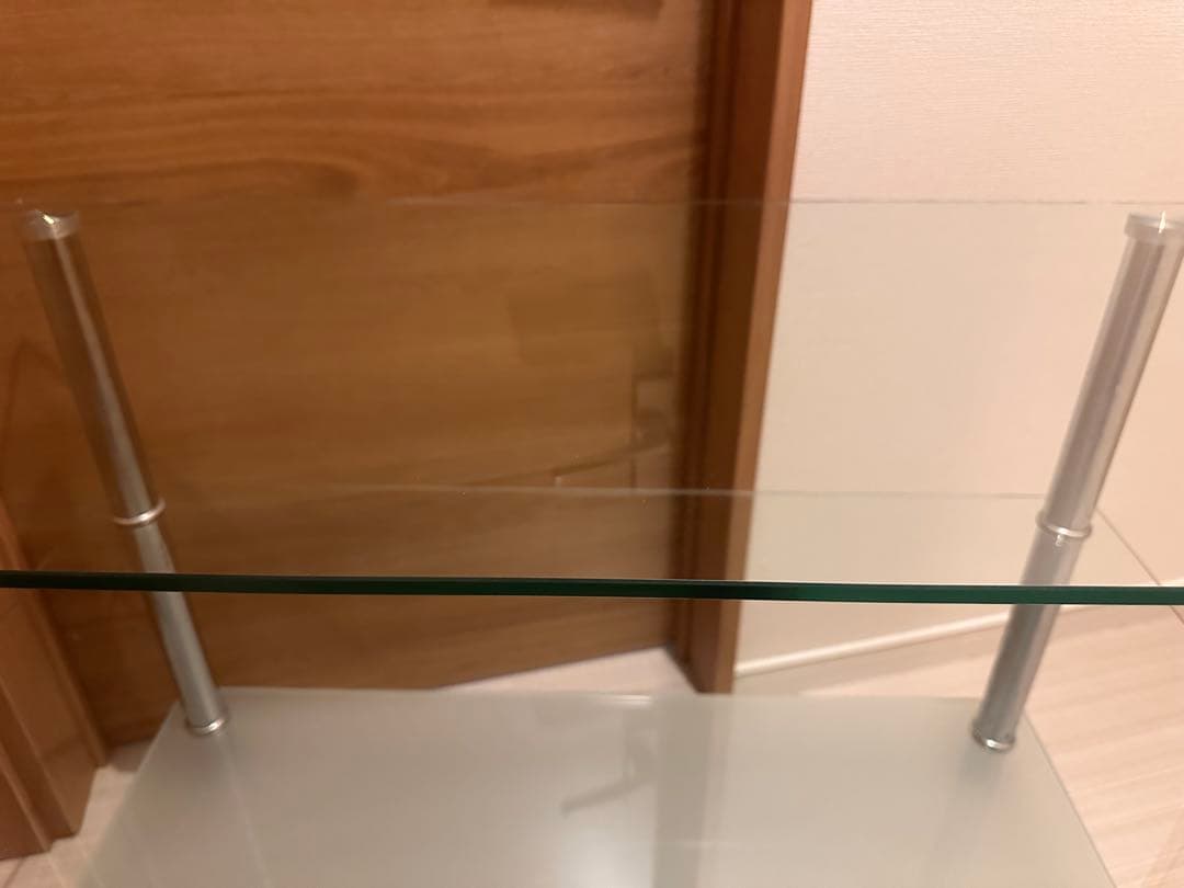 ガラス製3段シェルフ ミッドセンチュリー レトロモダン ポップ スペースエイジ